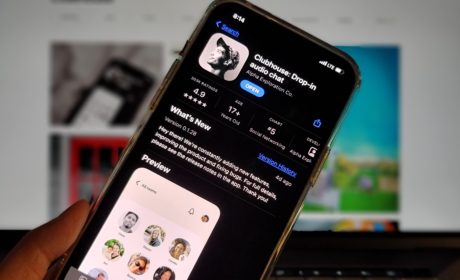 iPhone with clubhouse app